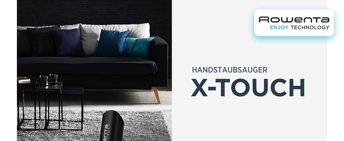 Ручний пилосос Rowenta X-Touch AC9736 бездротовий, чорний: компактний, легкий (0.6 кг), з насадкою для щілин та малою щіткою, потужний цифровий мотор, станція зарядки