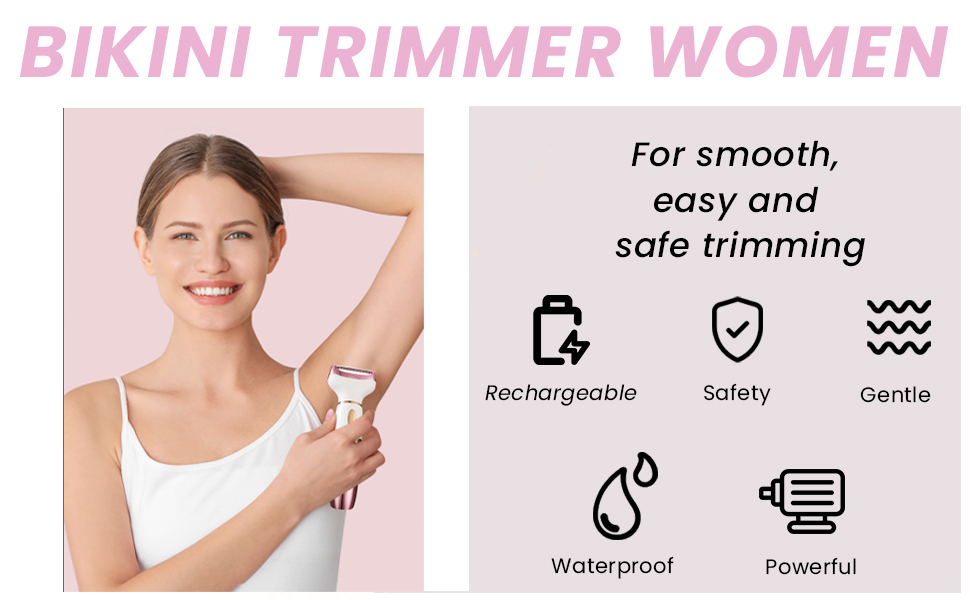 Електричний жіночий набір для гоління 4-в-1: гоління тіла, бікіні, ніг та обличчя, USB-зарядка