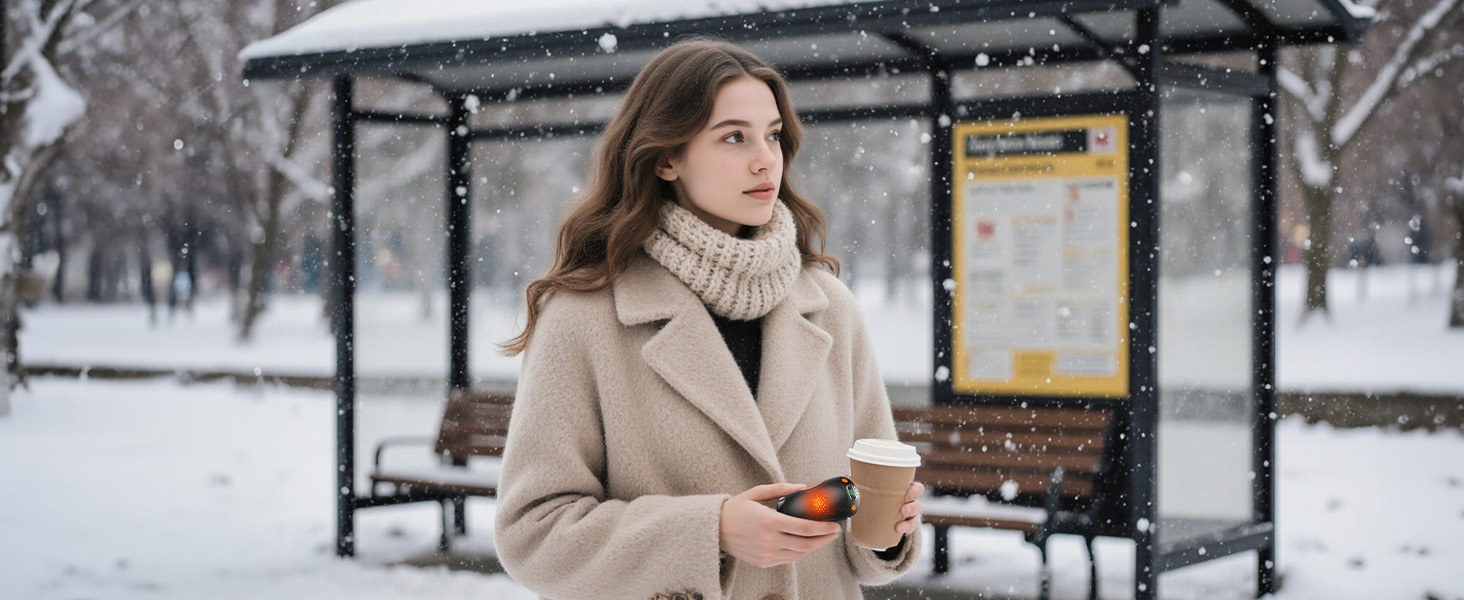 Електричний підігрівач для рук 2 шт. з регулюванням температури (45°C, 50°C, 55°C), 5000mAh, магнітний, компактний, чорний