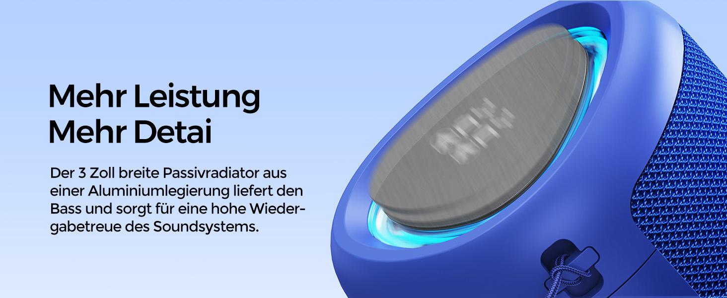 Портативна Bluetooth колонка AY з підсвіткою, водонепроникна IPX5, AUX/TF-карта, 24 год роботи, синя