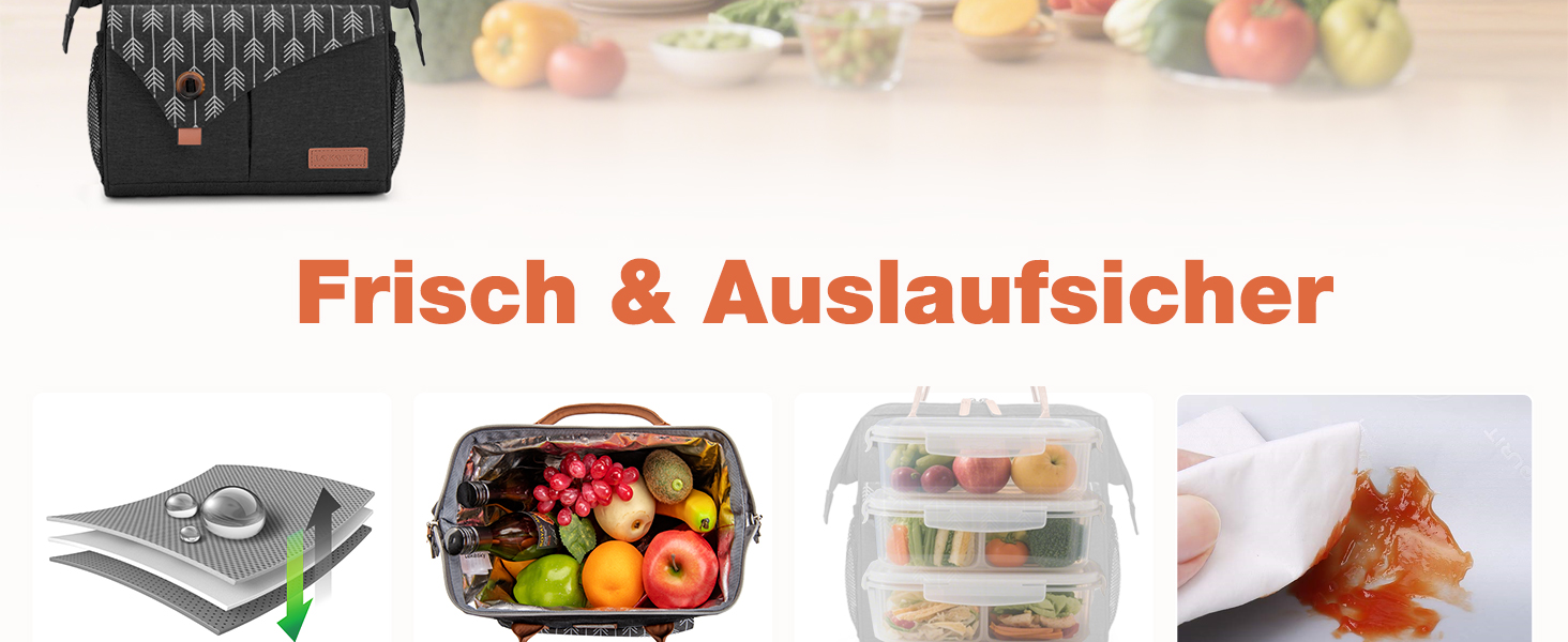 Термосумка Lekesky для жінок: ізольована ланч-бокс, 11л, чорна