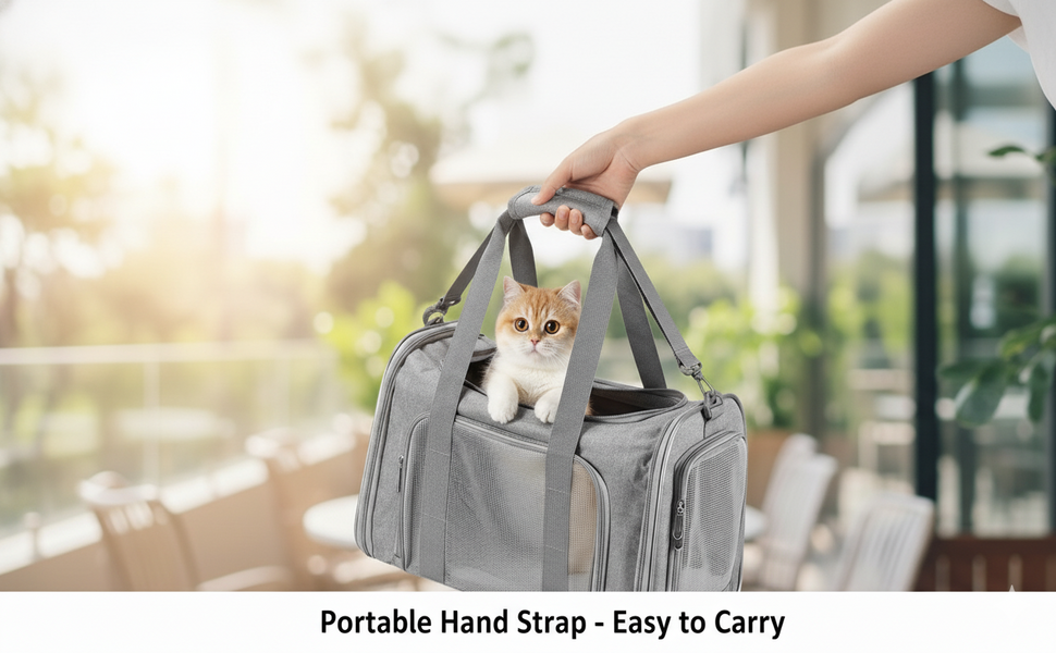 Транспортна переноска для кота та собаки, складана, сірого кольору (L)