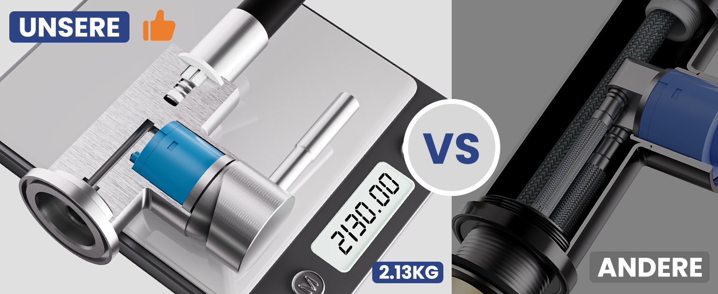 Чорний кухонний змішувач з гнучким виливом, 360° обертання, 2 режими струменя, нержавіюча сталь