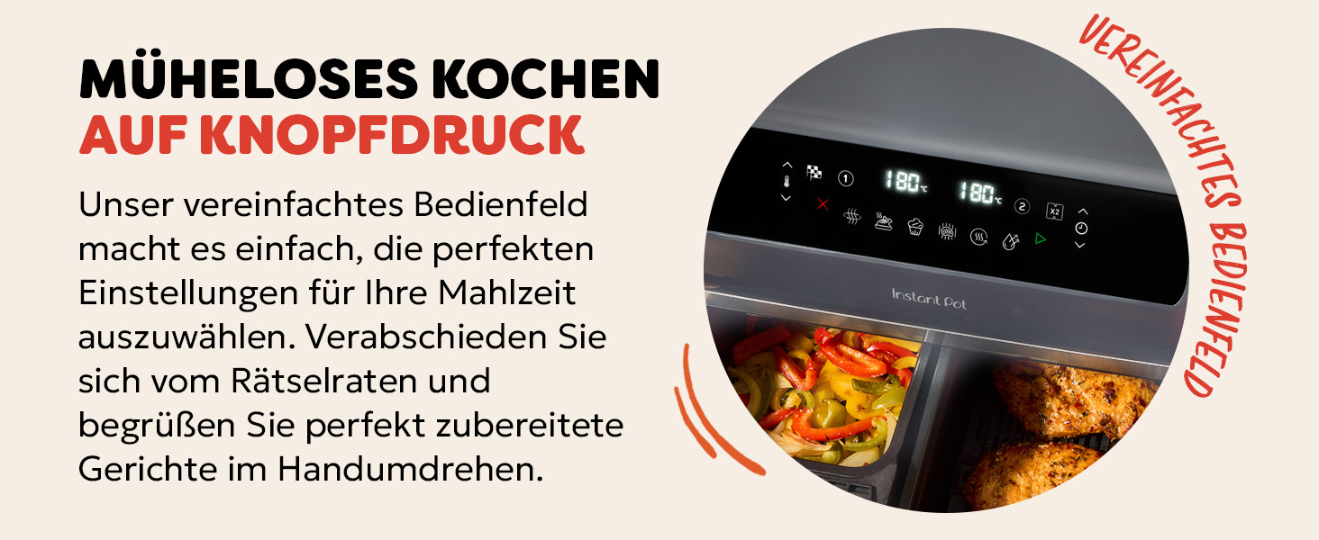 Фритюрниця повітряна Instant Pot Vortex Compact Trüffel Grau 5 л з сіткою, сімейна, 4-в-1: фритюрниця, сушарка, духовка, підігрівач, антипригарне покриття, легко мити, придатна для миття в посудомийній машині. Колір: сірий