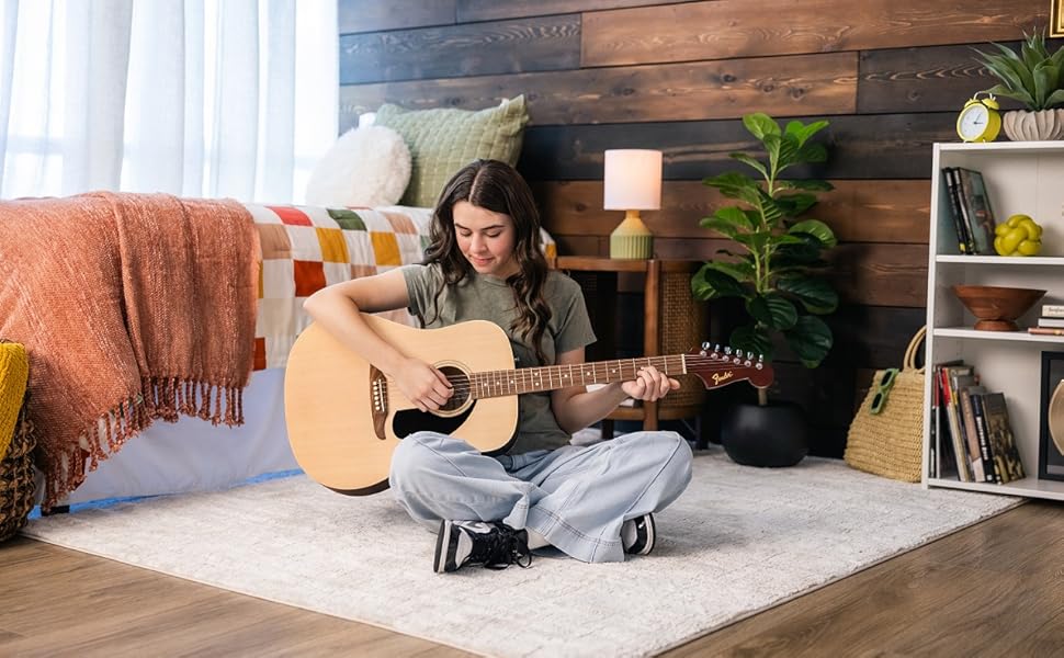 Акустична гітара Fender FA-25 Dreadnought з палісандровим гриф, чорний колір, серія California Debut Redondo