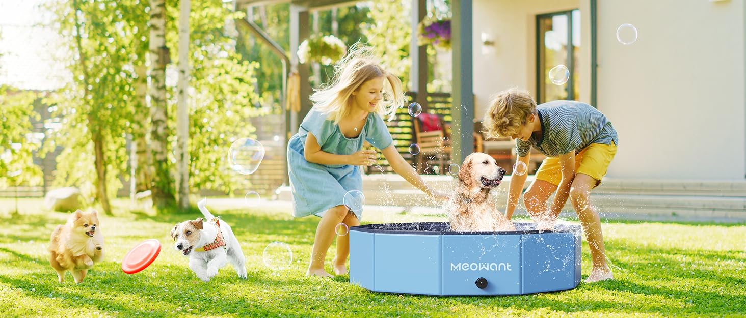 Складаний басейн для собак Meowant, велика ванна для купання з ПВХ, дитячий басейн 272x50 см, нековзкий, портативний, без насоса