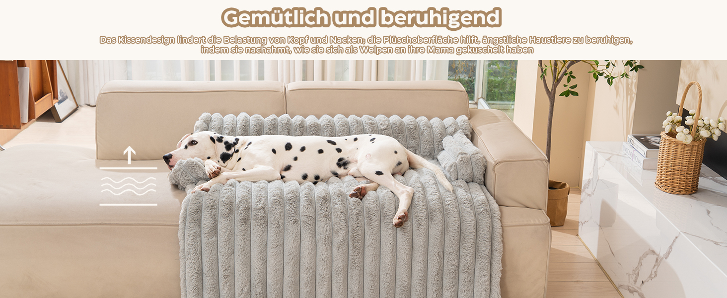М'яке ліжко для собак Avont Flauschige, килимок-подушка для собак та котів знімний та пральний чохол, антиковзаюче дно, велике/світло-сірий, 105 x 18 x 95 см