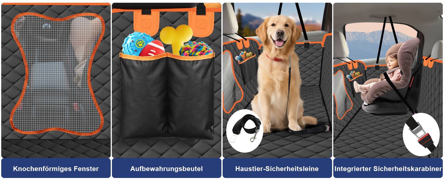 Водонепроникний килимок для собак Vortix на заднє сидіння авто – захист від бруду та шерсті