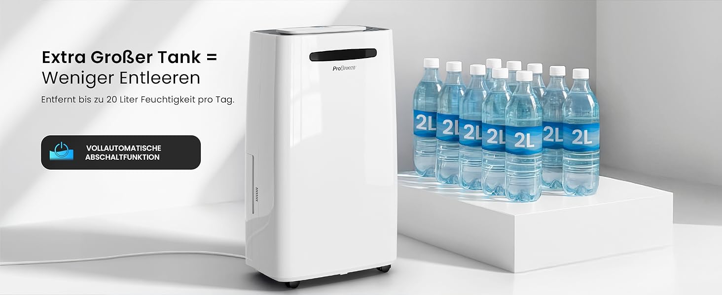 Про Бріз Зволожувач повітря 25л/добу - для приміщень до 30 м², 4 режими роботи, цифровий дисплей, шланг для зливу, функція сушіння білизни, таймер, проти вологи та плісняви.