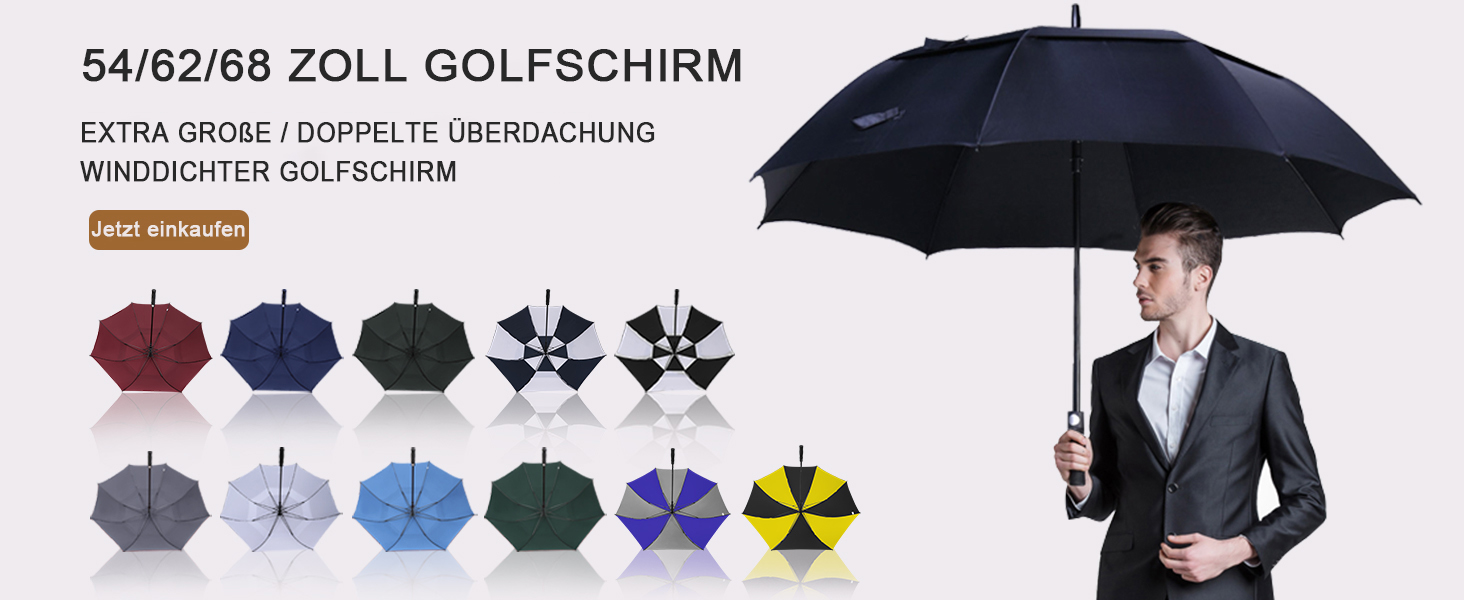 G4Free Великий парасолька-тростина, штормовий, автоматичний, чорний, 54 дюйми (138 см) для чоловіків та жінок