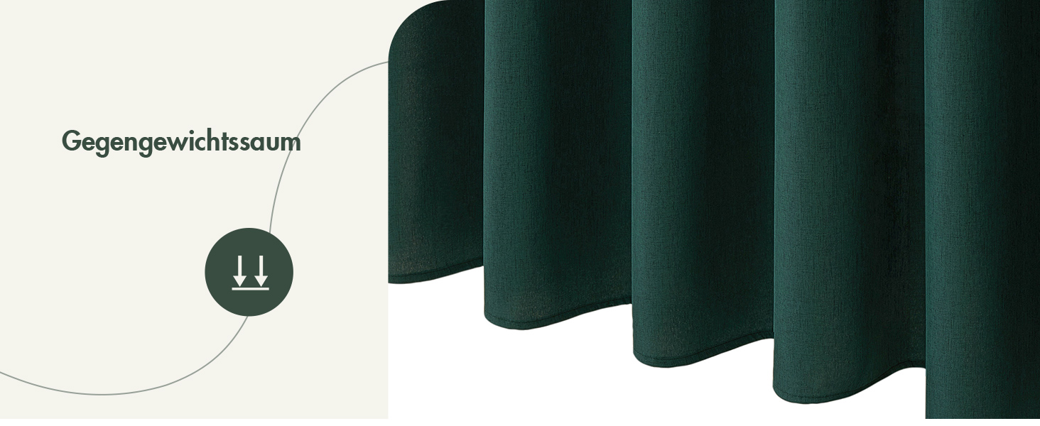 Шторка для душу MIULEE з льону, 120x200 см, важка, поліестер, водовідштовхувальна, з антигрибковим покриттям, для ванної кімнати, 8 петель, темно-зелена