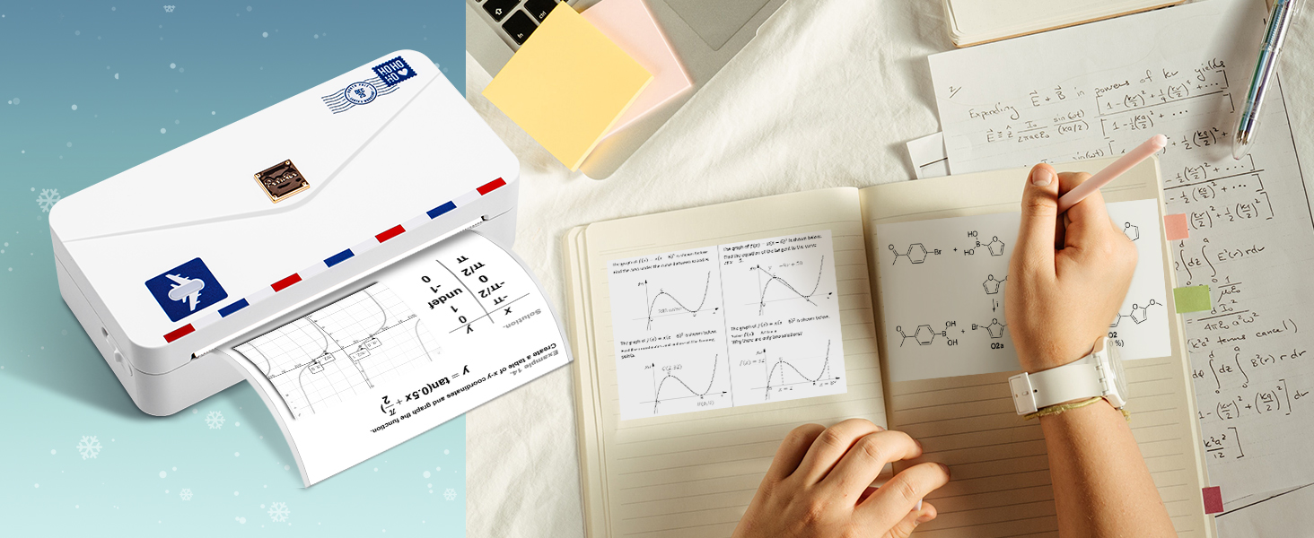 Phomemo Mini Drucker M04AS: компактний термальний принтер з Bluetooth для iOS та Android, 15/53/80/110 мм ширина друку, 300DPI, для документів, фото, етикеток