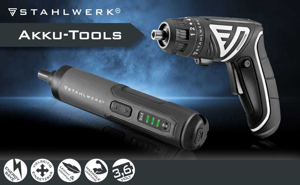 Електричний шуруповерт STAHLWERK з акумулятором 1300 mAh, USB-C, 3.6V, LED, ергономічна ручка