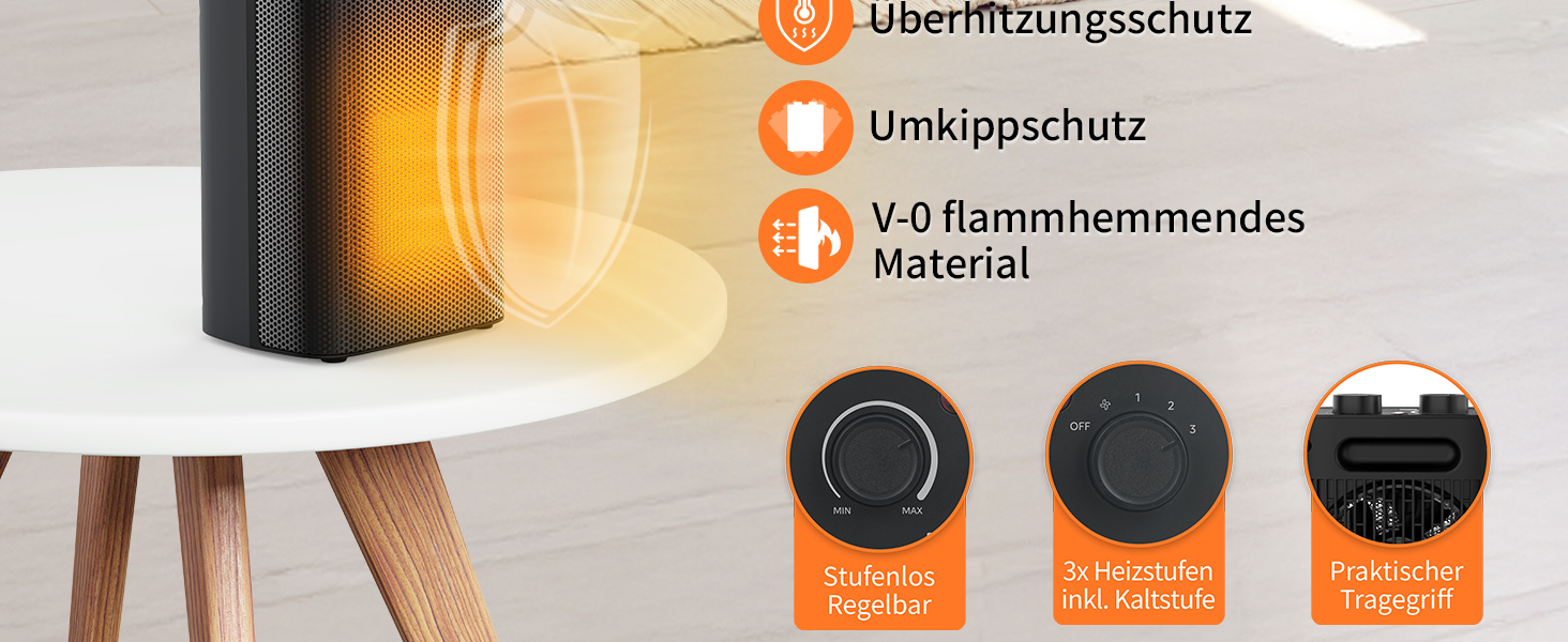 Електричний обігрівач Aeco EcoHeat Boost 58 см з дистанційним керуванням, 2000 Вт, LED ECO-режим, таймер 24 год, 4 режими, тиха керамічна панель, термостат, захист від перегріву та перекидання, осциляція