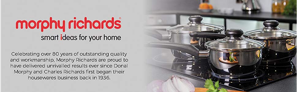 Набір каструль Morphy Richards Equip, 3 шт., нержавіюча сталь