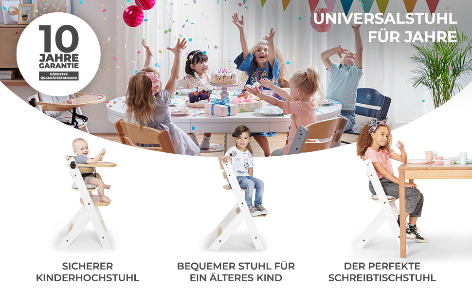 Дитяча подушка для стільчика Kinderkraft ENOCK, 2 м'які анатомічні подушки, з ременями безпеки, легке очищення, гіпоалергенний матеріал, чорна, для високого стільця (комплект: стілець + подушка, сірий)