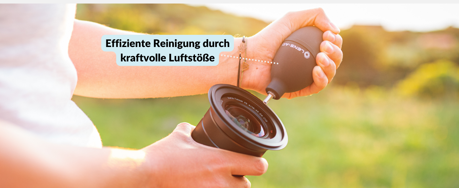 Набір для чищення камери Lens-Aid 3 в 1: повітряний насос, олівець для чищення та 5 мікрофібрових серветок. Підходить для сенсорів, об'єктивів, камер, дисплеїв, фільтрів та оптики. Ідеальний для фотоаксесуарів та техніки.
