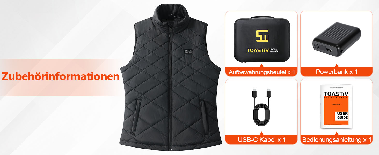 Електрична гріюча жилетка для жінок, 18400mAh, 7.4V, тепла степна жилетка на зиму, чорна (M)