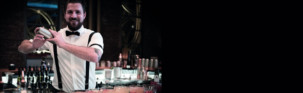 Набір для бармена Buddy's Bar: мірне скло 500 мл, барна ложка 27 см, стрейнер, нержавіюча сталь, подарункова упаковка