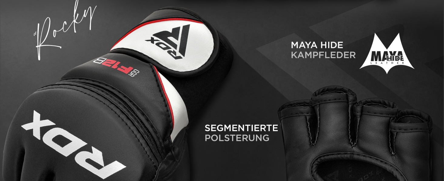 Боксерські рукавички RDX Profi MMA: шкіра Maya Hide, для спарингу, кикбоксингу, муай-тай, чоловічі/жіночі