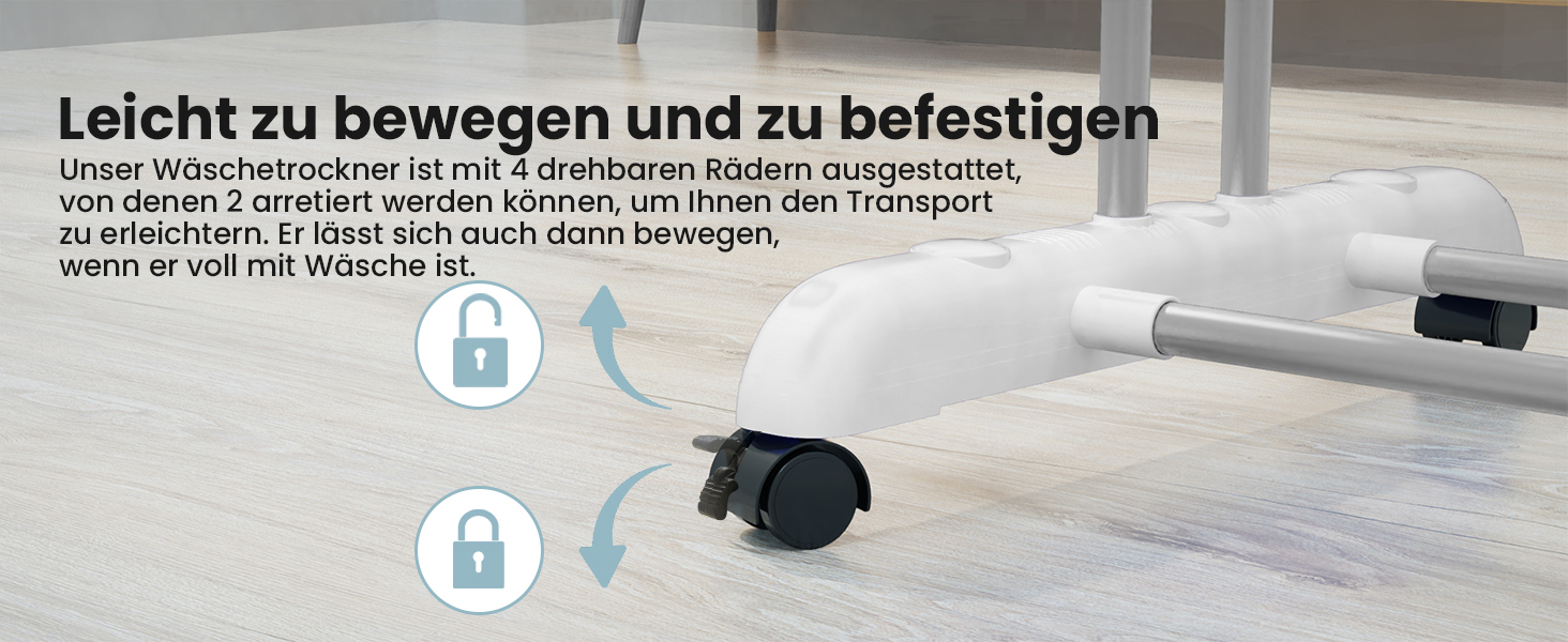 Розкладний сушильник для білизни Innotic з 4 ярусами та колесами (білий/сірий)