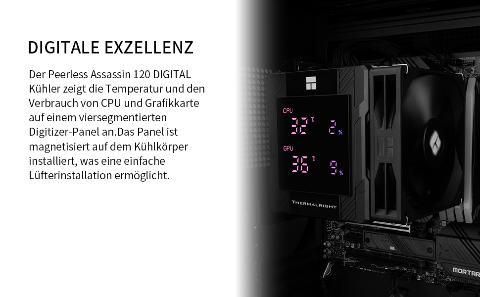 Thermalright Peerless Assassin 120 Digital - Кулер для CPU з подвійним радіатором та вентиляторами, підтримка AM4/AM5, Intel LGA1851/1700/115X/1200