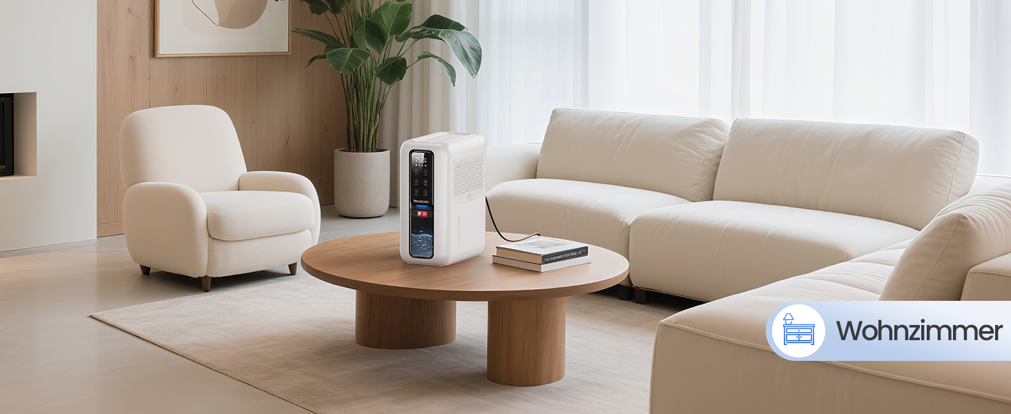 Електричний осушувач повітря з 2L резервуаром для води, автоматичне вимкнення та регулювання вологості, для ванної кімнати, спальні, шафи (білий)