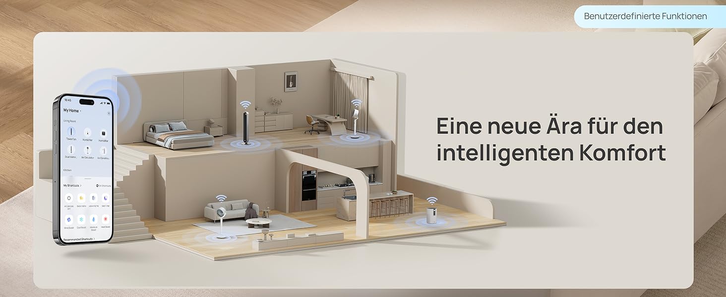 Вентилятор вежовий DREO Smart 102-114 см для спальні, з регулюванням висоти, 9 швидкостей, 4 режими, 90° осциляція, тихий (20 дБ), таймер 12 год, чорний