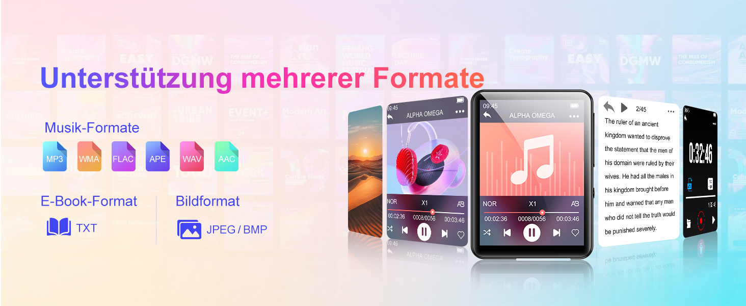 MP3-плеєр Oilsky 128GB Bluetooth 5.4 з екраном 2.4