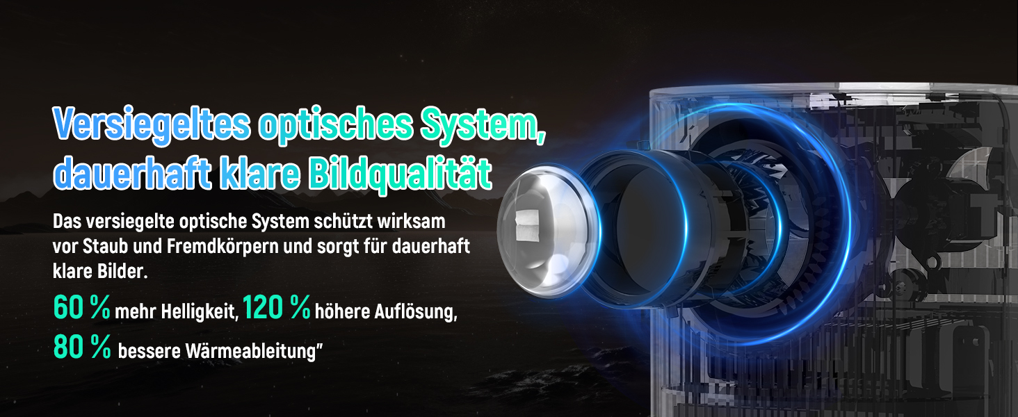 Портативний проєктор Mini Beamer: 4K, 1080p, WiFi 6, Bluetooth 5.4, Auto Keystone, 200 дюймів, сумісний з ноутбуками, смартфонами та TV (Weiß-P6)