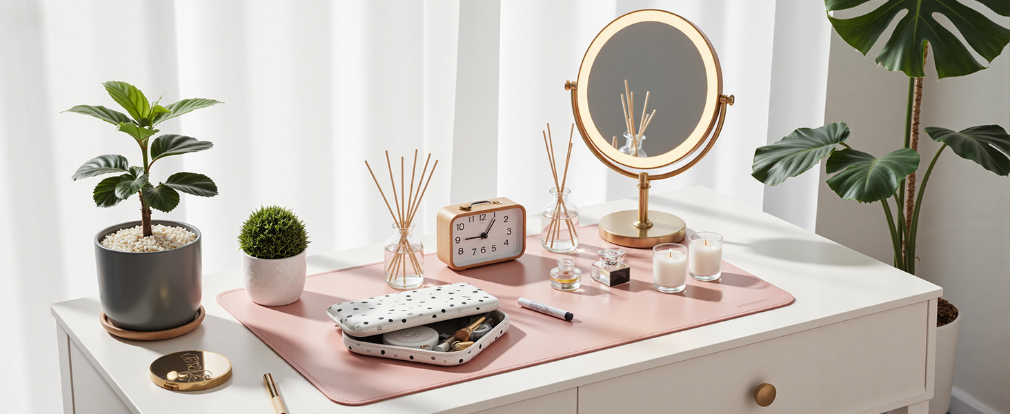 Підкладка для столу XXL з екошкіри бежевого кольору 80x40 см: антиковзка, водостійка, для офісу та дому