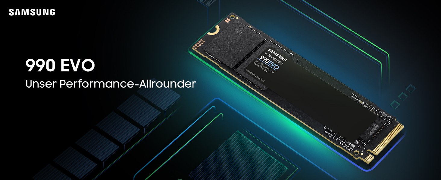 SSD Samsung 990 EVO 1TB NVMe M.2 PCIe 4.0/5.0 - Внутрішній SSD для ігор та графіки