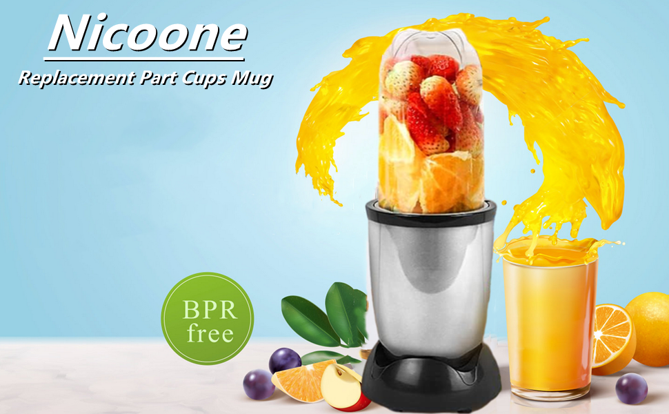 Набір із 3-х чаш для блендера Magic Bullet 250 Вт, 473 мл, із кришками, сумісні з Magic Bullet 250 Вт міксером-соковижималкою, запасні стакани