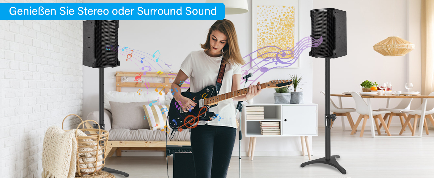 Підставка для колонок, 2 шт., регульована висота 86–127 см, з кабельною організацією, вантажопідйомність 3.6 кг, для малих колонок (PX3 2-P21)