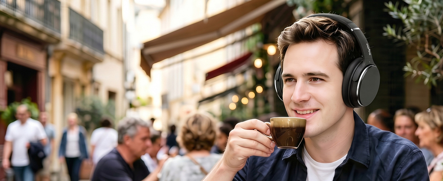 Бездротові навушники з активним шумозаглушенням Srhythm NC25, Bluetooth, Hi-Fi звук, глибокий бас, NFC, вбудований мікрофон, чорні