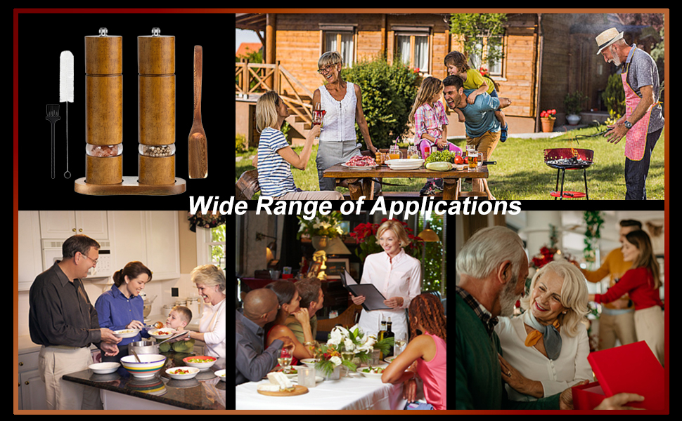 Механічна млинка для солі та перцю з керамічним жорном, регульована ступінь помелу, набір 2 шт. з підставкою, висота 21,5 см