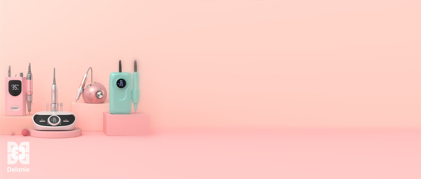 Електричний фрезер для нігтів Delanie 35000 об/хв: набір для манікюру з насадками, регулювання швидкості та напрямку, рожеве золото
