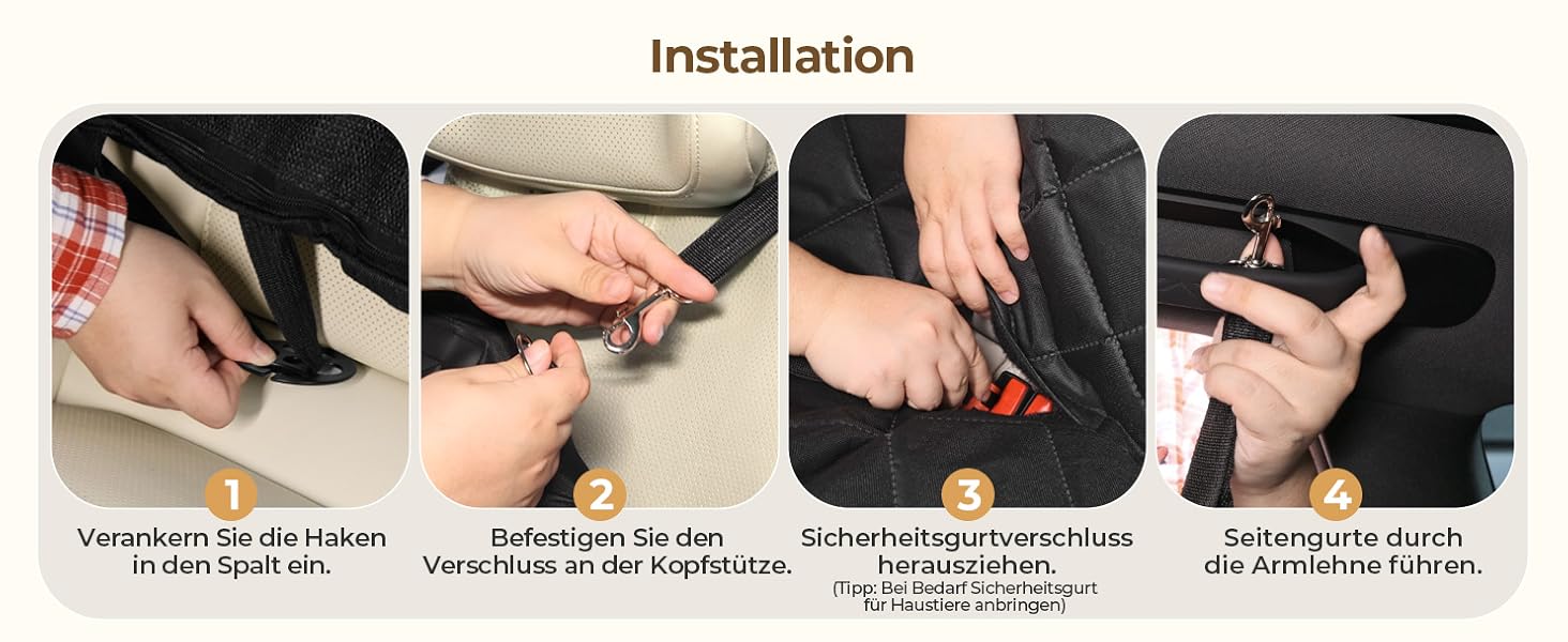 Килимок для собак у машину з жорсткою основою | Водонепроникний, антиковзний, захист від подряпин | 6-в-1, XXL, з ременями безпеки