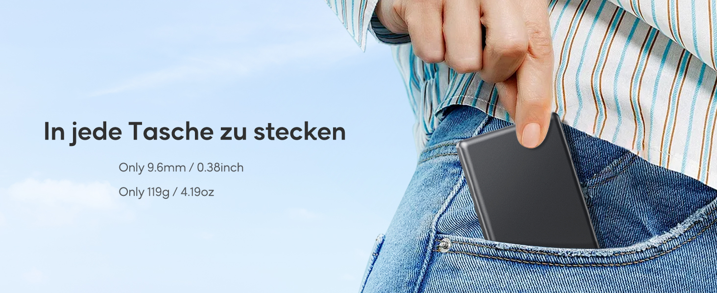 Портативний акумулятор Ntaanoo для iPhone з MagSafe, 5000mAh, 20W, бездротова зарядка, блакитний