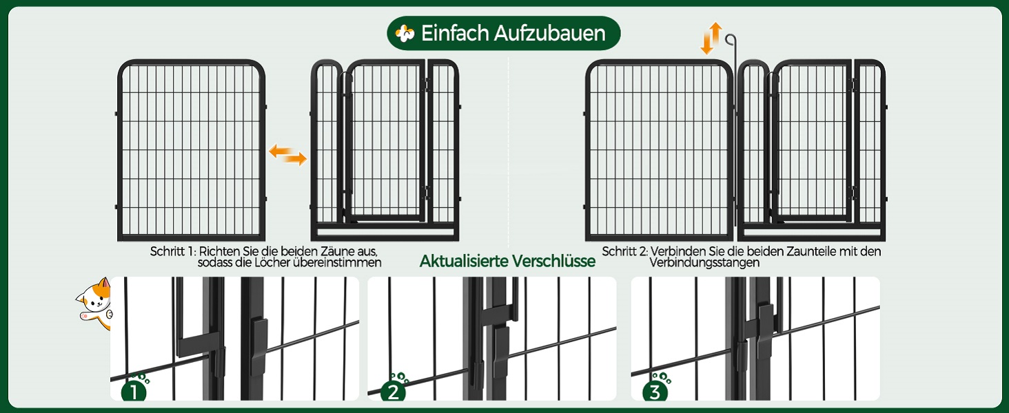 Yaheetech 100cm Foldable Dog Playpen - 6 Panel, Freestanding Kennel for Dogs - Indoor & Outdoor Use, Tool-Free Assembly