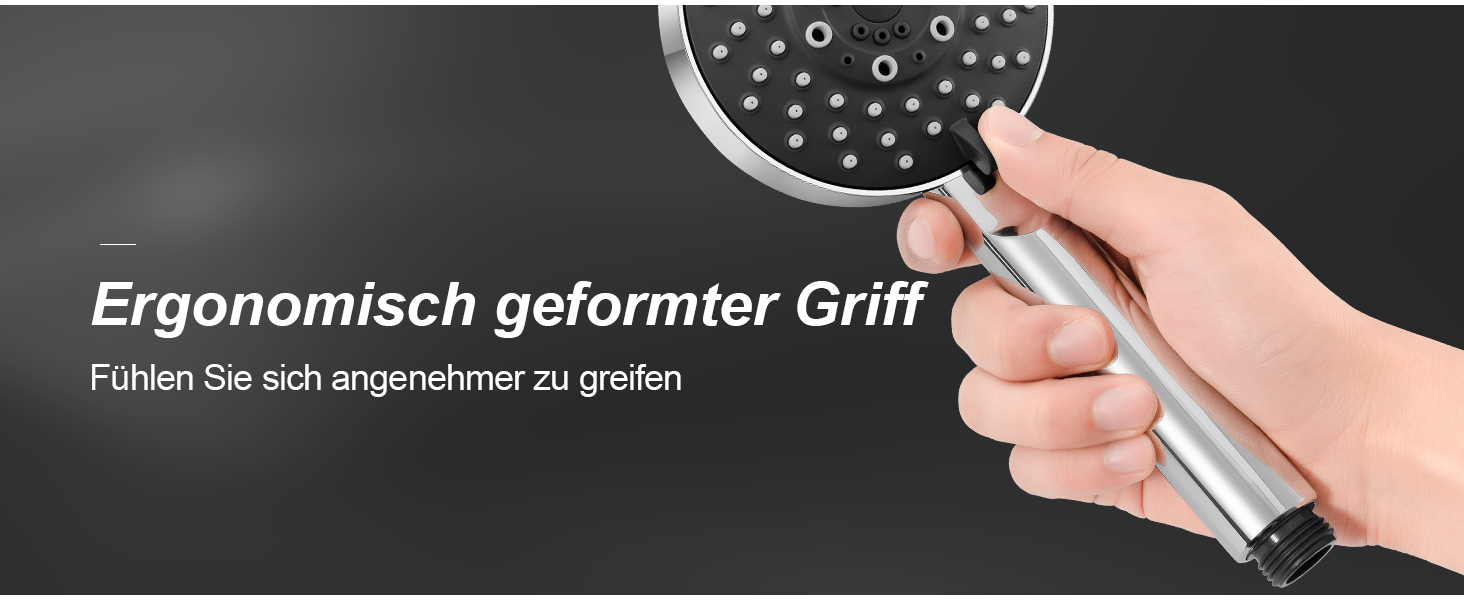 Насадка для душу Magichome з шлангом 2м, високого тиску, 5 режимів розпилення, турбо-дизайн, економна водозберігальна ручна лійка для душу, чорна, з шлангом