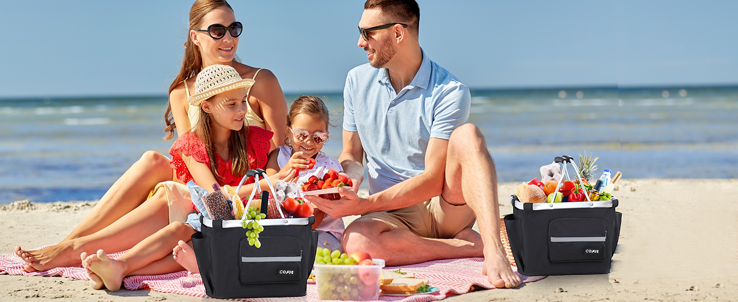 Складаний велосипедний кошик COFIT з бічними кишенями (чорний)