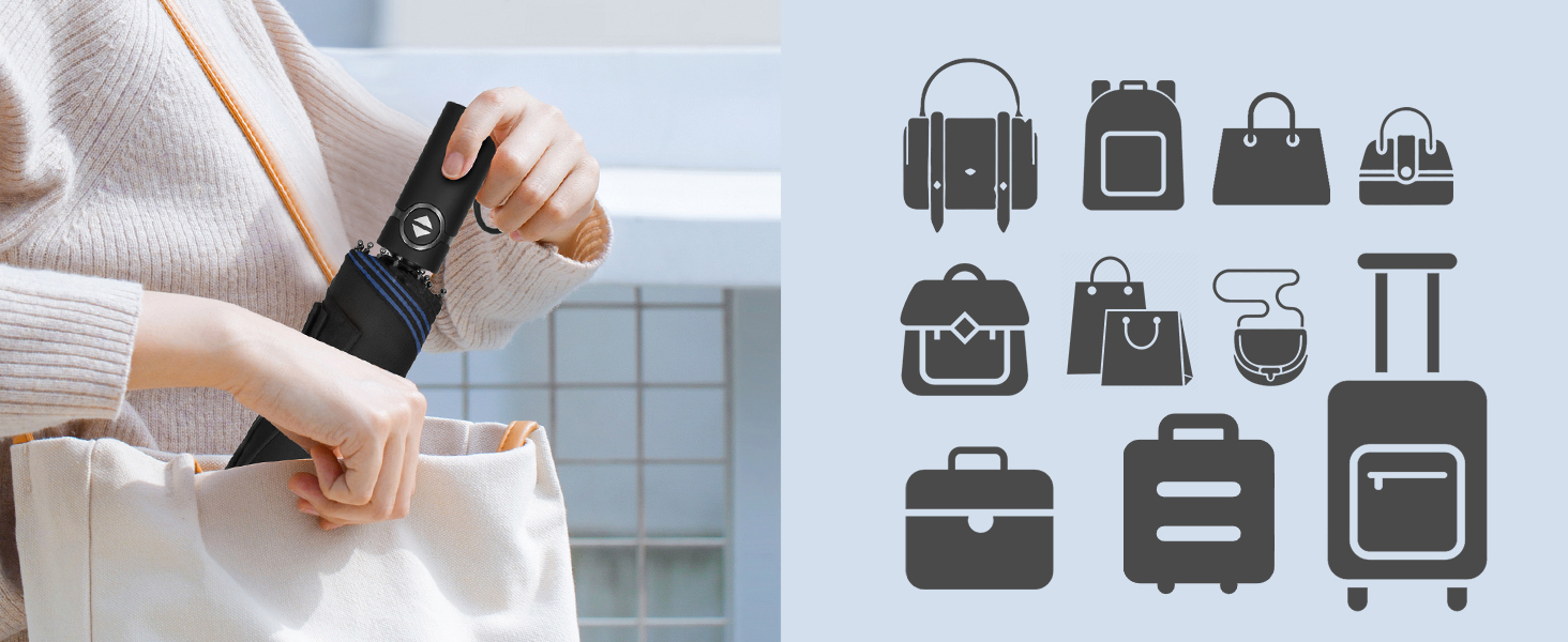 TECKNET Парасолька від вітру, велика автоматична парасолька з 10 спицями, 104 см, для чоловіків та жінок (Небесно-блакитний)