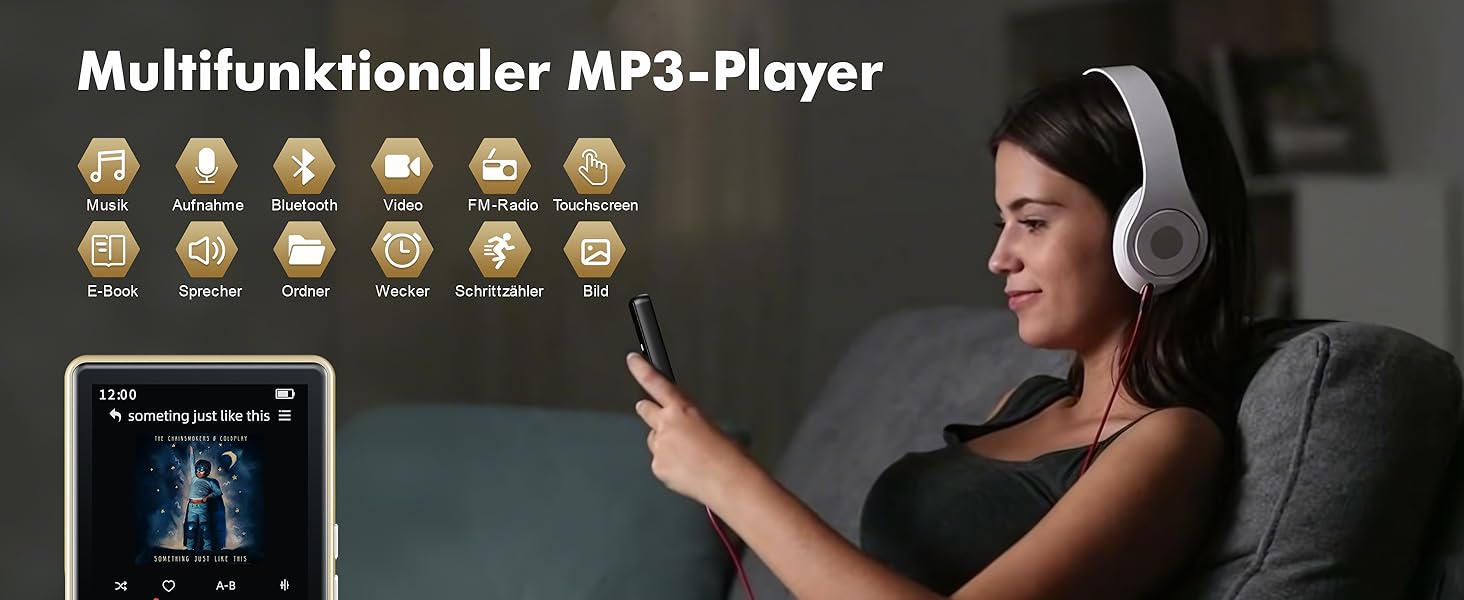 MP3 плеєр для дітей 64GB з Bluetooth 5.3, 2.8