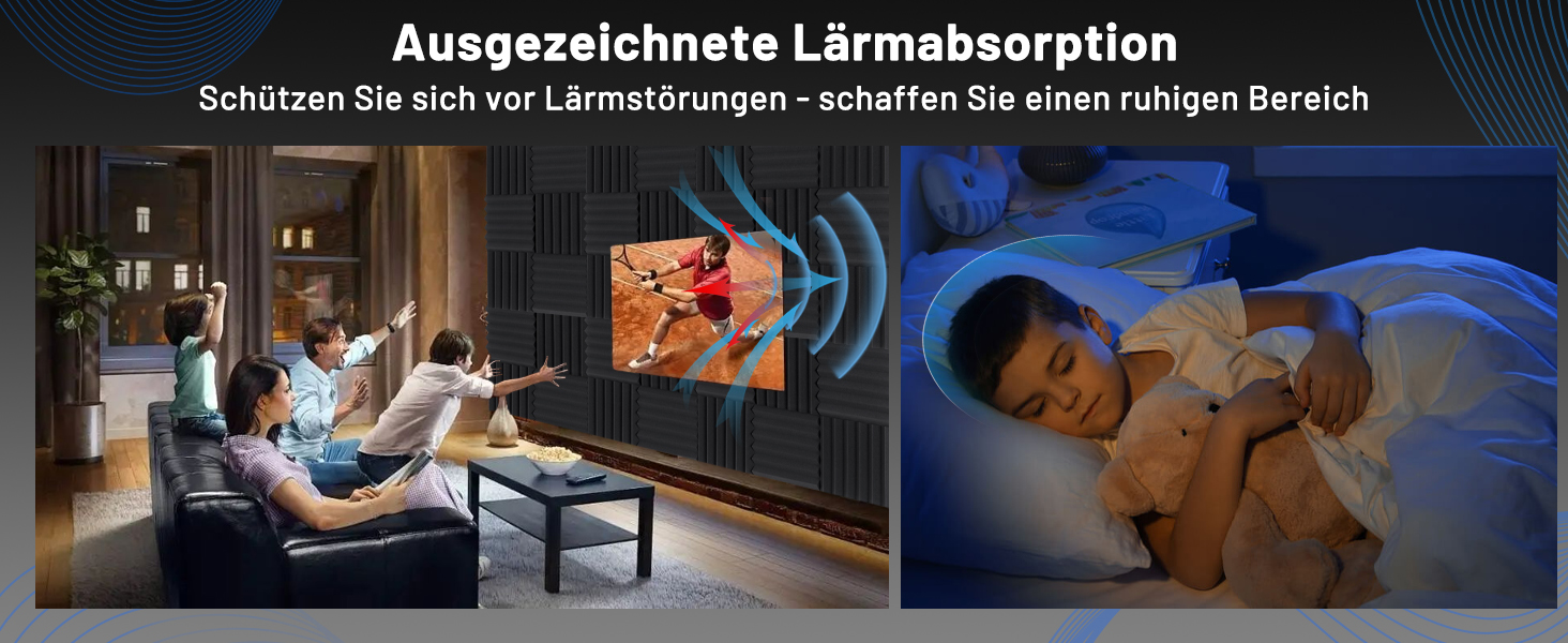 Акустичний поролон для звукоізоляції, панелі шумопоглинаючі 5х30х30 см, висока щільність, набір 50 шт