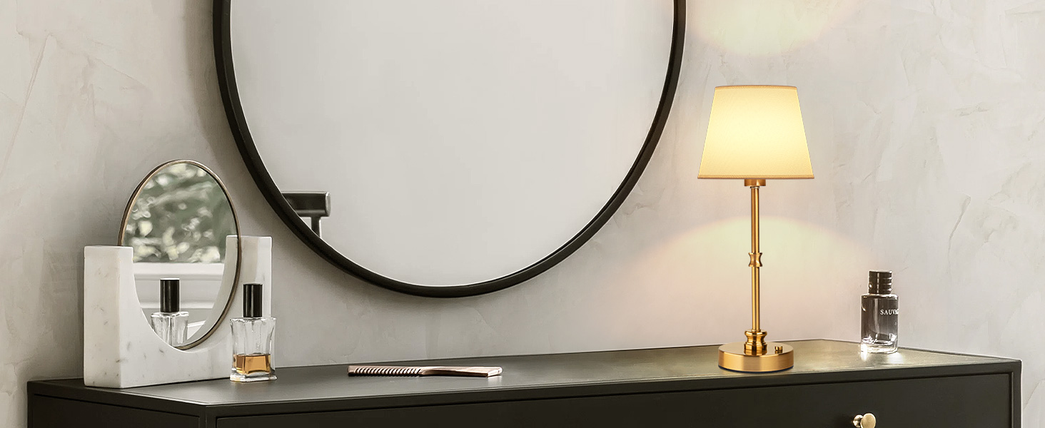LED настільна лампа EppieBasic бездротова, торшер з торканням, регулювання яскравості, акумулятор 5200mAh, тепле світло 2700K, бронза, для спальні, вітальні, ванної кімнати