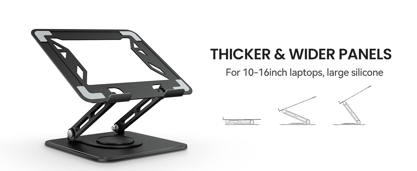 Підставка для ноутбука на стіл Tounee, регульована, 360° обертання, ергономічна, для MacBook Pro, Air та ноутбуків 10-16 дюймів – чорна