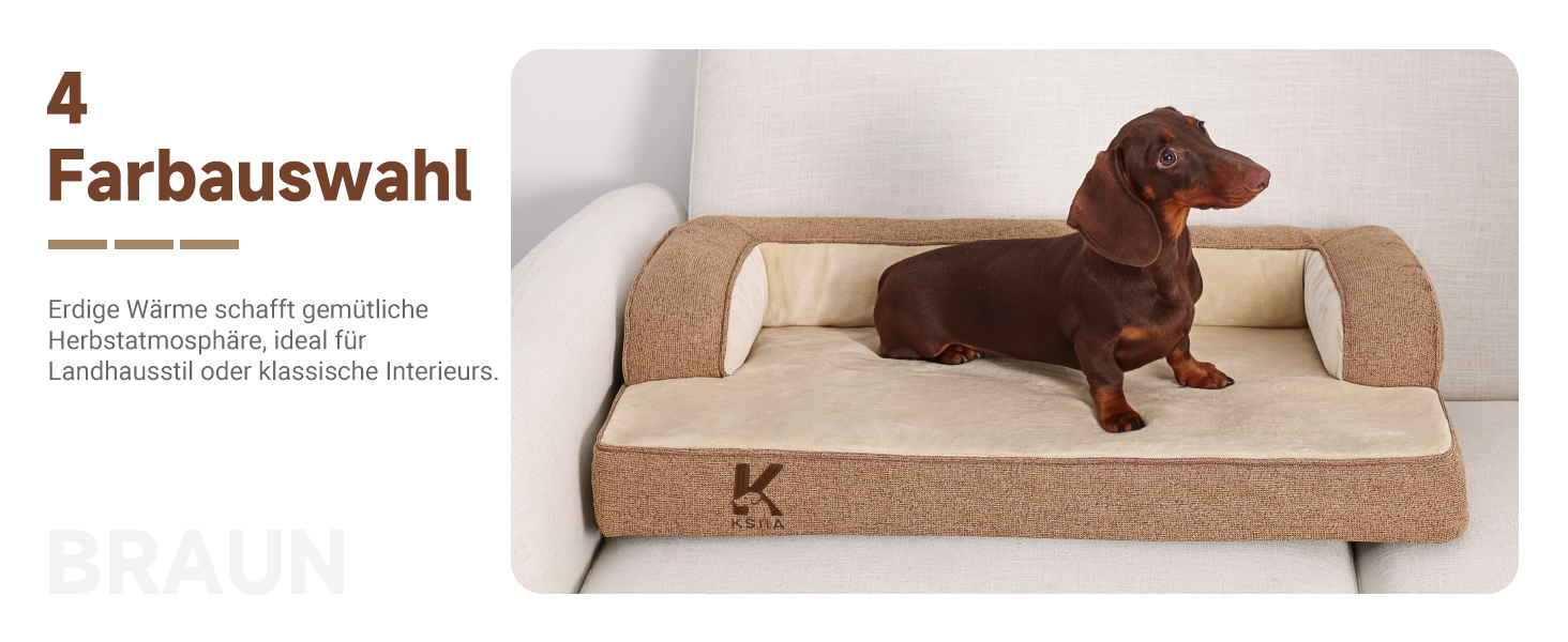 Ортопедичне ліжко для собак KSIIA, великі породи, кошик для собак, знімний та пральний чохол, водонепроникне ліжко для собак з бортиком, неслизьке дно, темно-сірий, 88x55x15 см