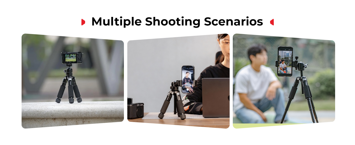 SMALLRIG VT-20 Pro Mini-штатив для камери та телефону: компактний, з кульковою головкою 360° та кріпленням для телефону