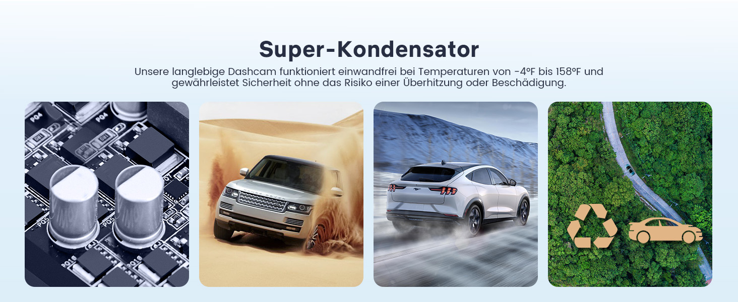 Відеореєстратор GKU Dashcam Auto: 4K/2.5K, GPS, Wi-Fi, Dual, 64GB, Паркування, WDR, 170° Кут огляду, G-сенсор, Loop, Макс. 256GB, Чорний